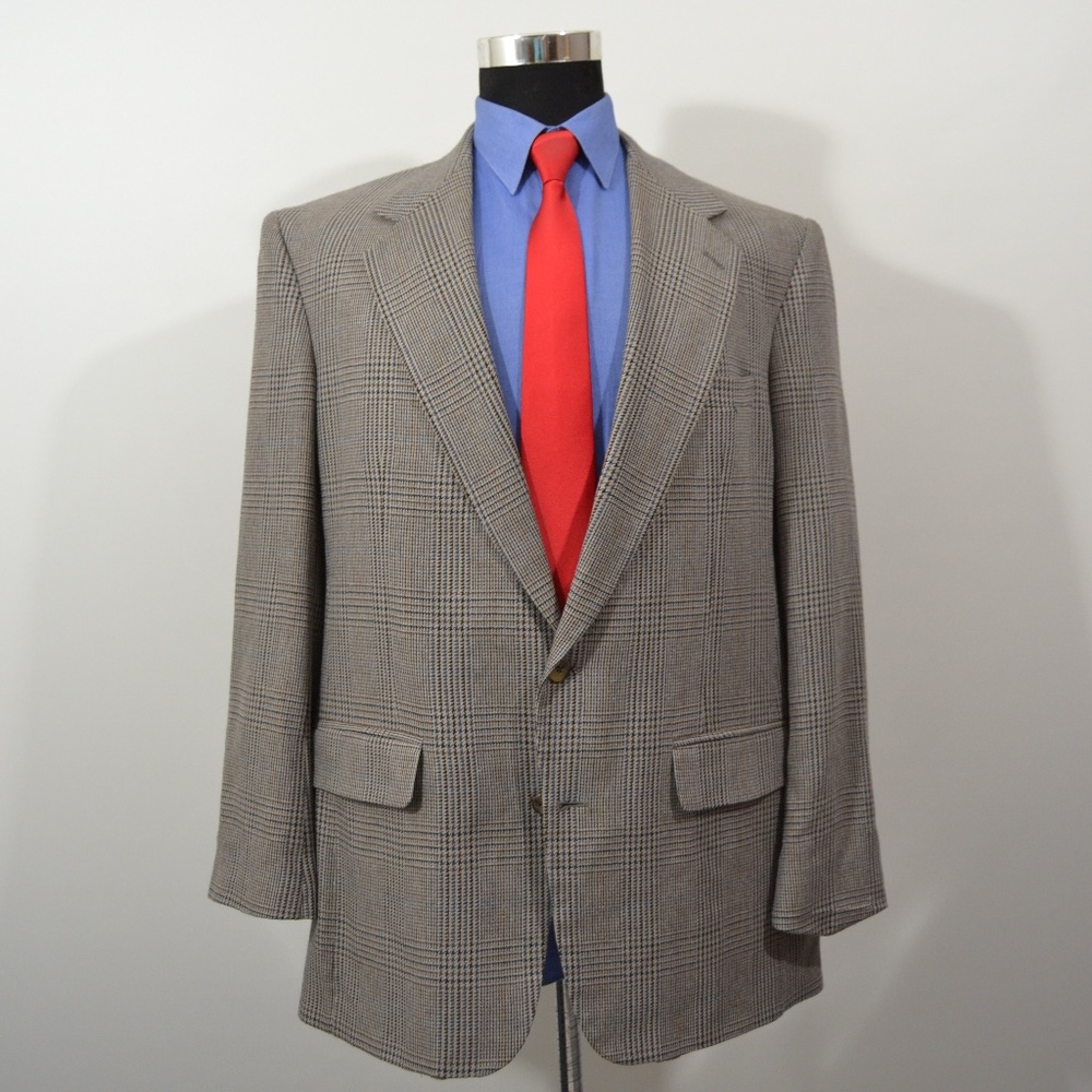 Bill Blass 42R Sport Coat Blazer Suit Jacket Gray